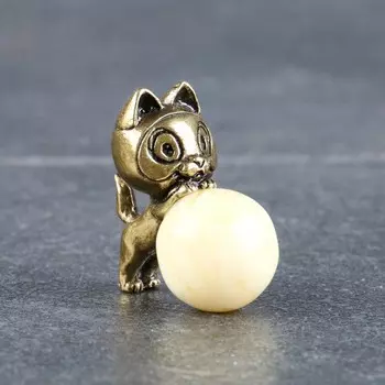 Фигурка «Котик», латунь, янтарная смола, 2.91.52.0 см