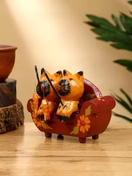 Сувенир "Котята рыбаки" дерево 12х6х9 см