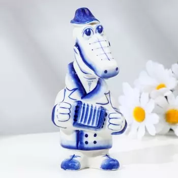 Сувенир "Крокодил", гжель, 6,5х6х14 см