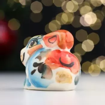 Сувенир "Кролик", гжель, цветной, 5х5 см