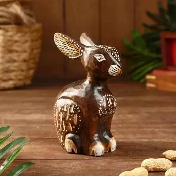 Сувенир "Кролик" резной, дерево 10х7х15 см