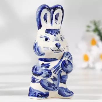Сувенир "Кролик Булка", высота 11 см, гжель