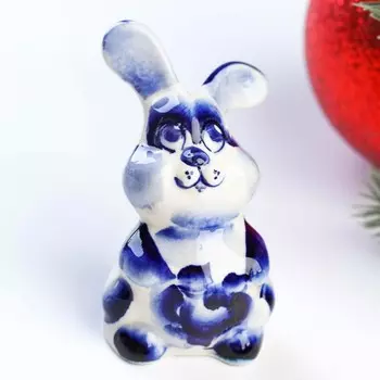 Сувенир "Кролик Снежок" гжель