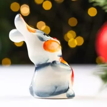 Сувенир "Кролик Снежок" гжель цвет