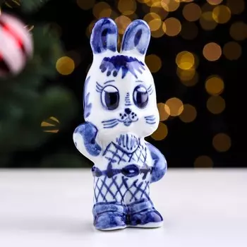 Сувенир Кролик Степашка большой, гжель