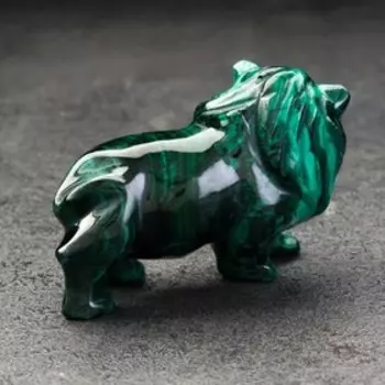 Сувенир "Лев средний", натуральный малахит