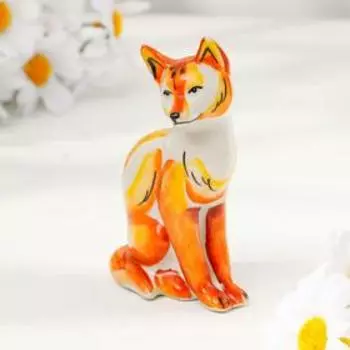 Сувенир "Лиса Плутовка", гжель цветная, 8х5 см