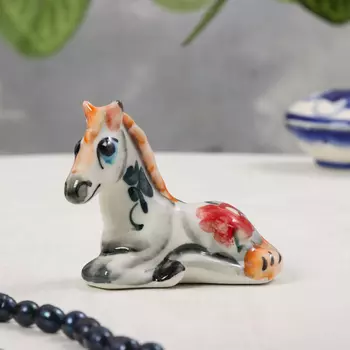 Сувенир «Лошадь», гжель, цвет, 6,5х8,5 см