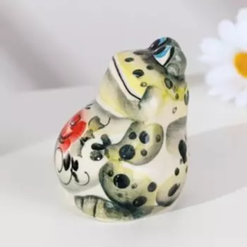 Сувенир "Лягушка Квакша", гжель цветная, 8х7 см