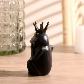 Сувенир "Лягушка с короной" 11,5 см, бронза