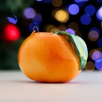 Сувенир "Мандарин с листочком", ярославская майолика