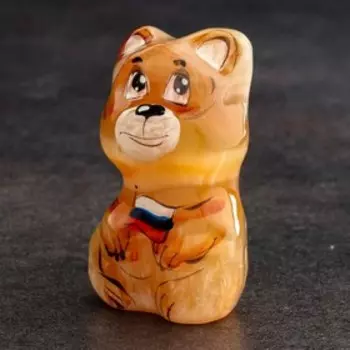 Сувенир "Медведь Патриот", селенит