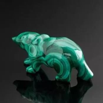 Сувенир "Медведь средний", натуральный малахит