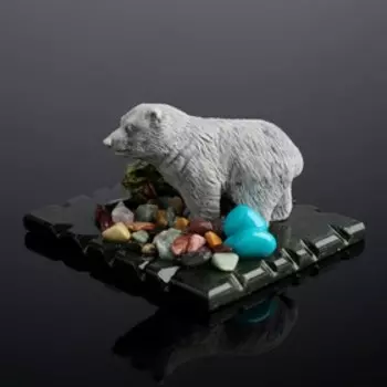 Сувенир" Медведь стоящий", змеевик, мрамор