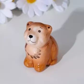 Сувенир "Медвежонок сидя простой", ярославская майолика, h=6 см