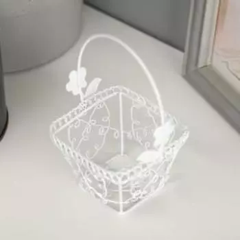 Сувенир металл "Корзинка с цветами" 10х7х6,5 см