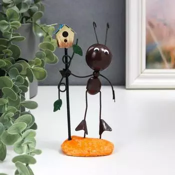 Сувенир металл "Муравей и скворечник" 15х4х6 см