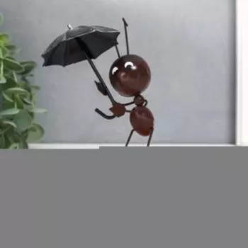 Сувенир металл "Муравей с зонтиком"МИКС 16х4х6 см