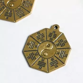Сувенир металл подвеска "Монета Фен-шуй" 3,2х3,5 см