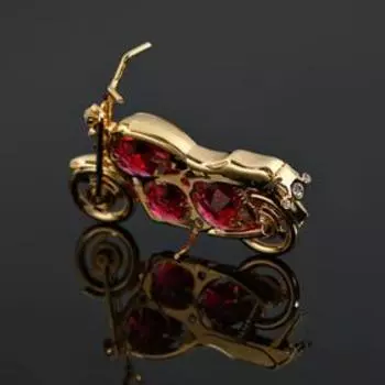 Сувенир "Мотоцикл" 8,5х1,5х5 см, с 6-ю прозрачными кристаллами