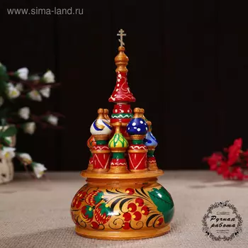 Сувенир музыкальный "Храм", 17х10 см, хохлома золото