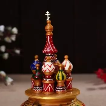 Сувенир музыкальный "Храм", 19х15,5 см, хохлома золото