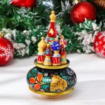 Сувенир музыкальный "Храм. Новый год", 19х15,5 см