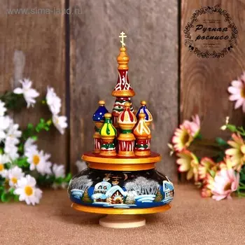 Сувенир музыкальный "Храм. Зимушка", 20х12 см