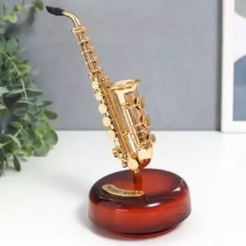 Сувенир музыкальный механический "Саксофон" 9,5х9,5х20 см