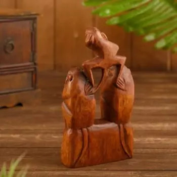 Сувенир "Обезьянки" дерево 12х4х20 см