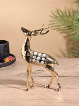 Сувенир «Оленёнок», 12520 см, латунь с перламутром