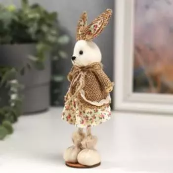Сувенир текстиль "Зайка в цветочном платье" 19х5х4 см