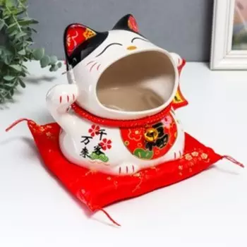 Подставка для мелочей «Манэки-нэко со свитком», керамика, 2217.518 см