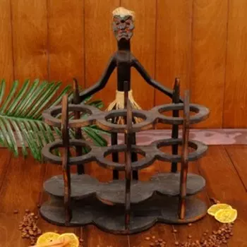 Сувенир подставка под бутылки "Абориген у бара" 45х35х22 см