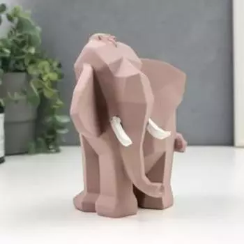 Сувенир полистоун 3D "Мамонт" пыльная роза 16,5х10,5х16 см