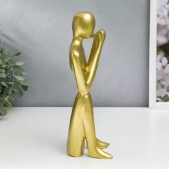 Сувенир полистоун "Абстракция - Игра на флейте" золото 24х7,5х11,5 см