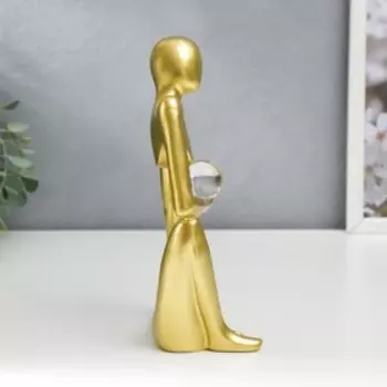 Сувенир полистоун "Абстракция - расслабленность, с шаром" золото 22,5х8х14 см