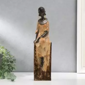 Сувенир полистоун "Африканка на кубе" МИКС под дерево 36х8х10 см