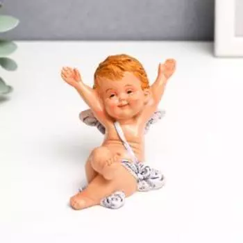 Сувенир полистоун "Ангелок-карапуз в голубой повязке" МИКС 6,8х7,8х5,7 см