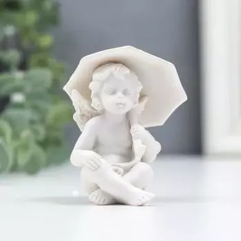 Сувенир полистоун "Белоснежный ангел под зонтиком" 7х5,5х4,5 см МИКС