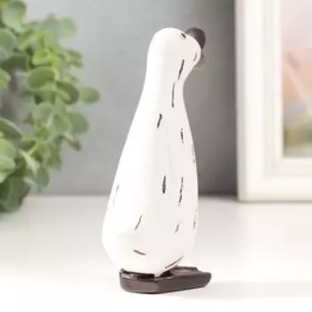 Сувенир полистоун "Белый гусь с чёрным клювом" 4,5х6,5х11,5см