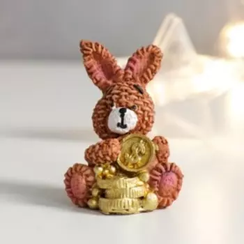 Сувенир полистоун "Богатенький зайчонок" МИКС 4х4х5 см