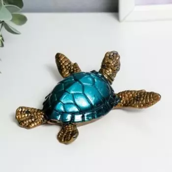 Сувенир полистоун "Черепашка с синим панцирем" 3,7х10,8х10,8 см