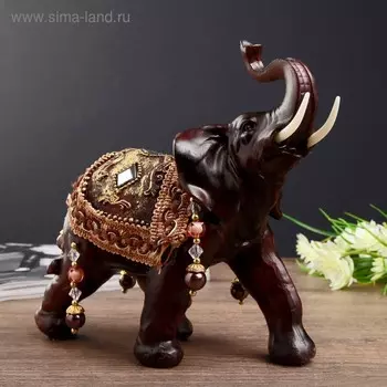 Сувенир полистоун " Слон с попоной с бахромой" 20,5х17х8,5 см