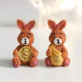 Сувенир полистоун "Денежный зайчик" МИКС 2х2х4 см