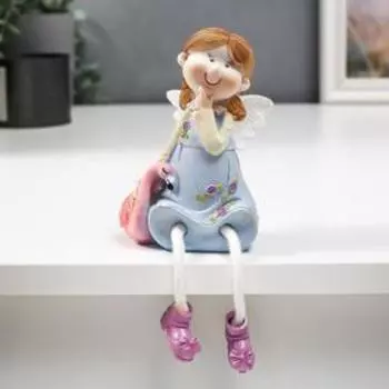 Сувенир полистоун "Девочка ангелок с фламинго" длинные ножки МИКС 20х8х6 см