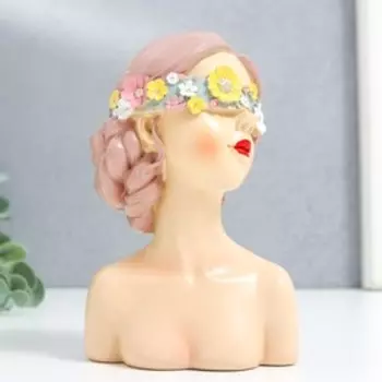 Сувенир полистоун "Девушка с цветочной повязкой на глазах" 14,5х10х7 см