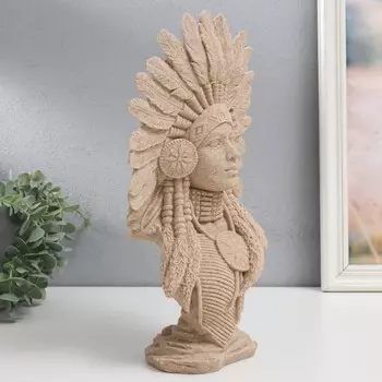 Сувенир полистоун "Дочь вождя" песочный 8х20х31 см