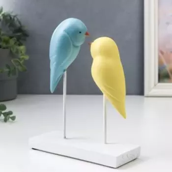 Сувенир полистоун "Две птички" пастельные тона 19х6,5х16 см