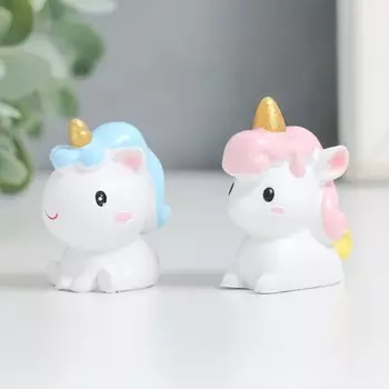 Сувенир полистоун "Единорожка с причёской" МИКС 2,3х3,5х4 см